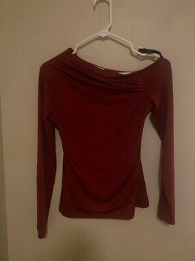 Red off-the-shoulder blouse
